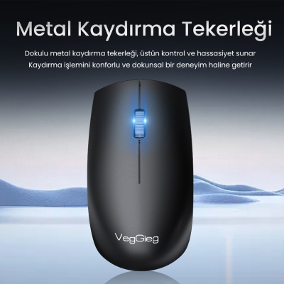 VegGieg G700 Kablosuz Mouse 2.4GHz Nano Usb Alıcı 3 Tuşlu Pilli Optik Mouse - 4