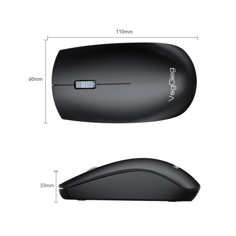 VegGieg G700 Kablosuz Mouse 2.4GHz Nano Usb Alıcı 3 Tuşlu Pilli Optik Mouse - 8