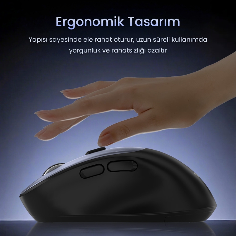 VegGieg G800 Kablosuz 2.4GHz 3600DPI Optik Mouse Gri - 4
