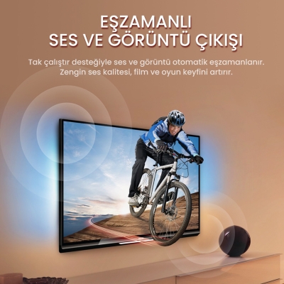 VegGieg HDMI to Displayport DP 4K 60Hz USB Görüntü Aktarma Kablosu 2 Metre - 6