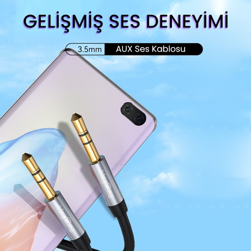 VegGieg Hi-Fi TRS 3.5mm Aux Ses Kablosu 10 Metre - 2