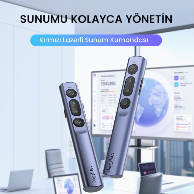 VegGieg Kırmızı Lazer Presenter Kablosuz Sunum Kumandası - 2