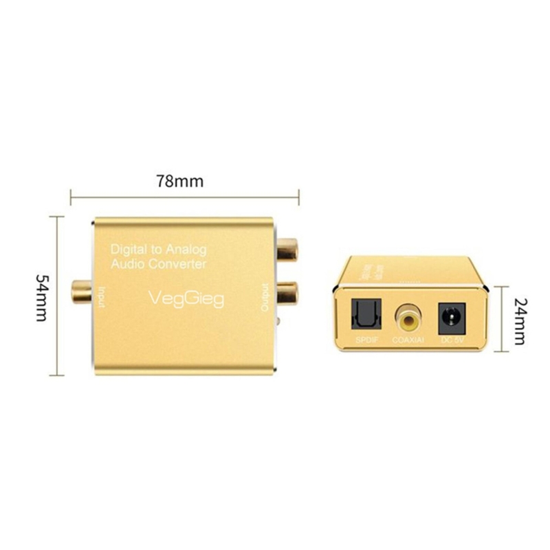 VegGieg Koaksiyel Toslink Optik Dijital to 3.5mm RCA Analog Ses Çevirici Adaptör - 6