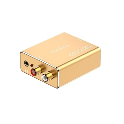 VegGieg Koaksiyel Toslink Optik Dijital to 3.5mm RCA Analog Ses Çevirici Adaptör - VegGieg