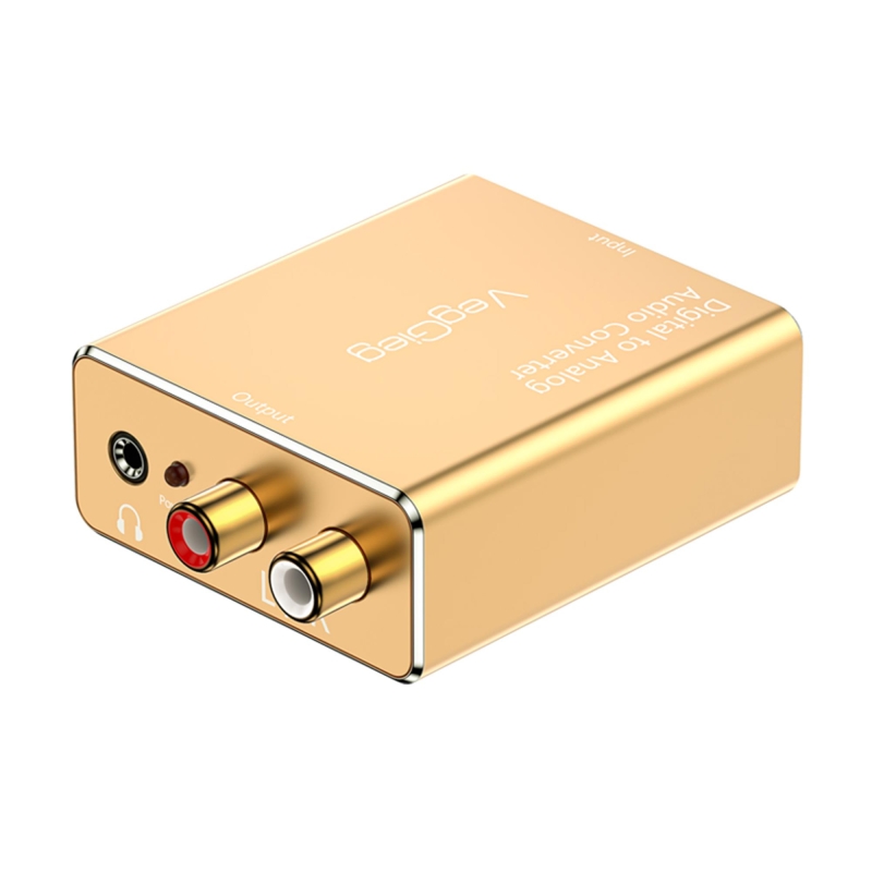 VegGieg Koaksiyel Toslink Optik Dijital to 3.5mm RCA Analog Ses Çevirici Adaptör - 1