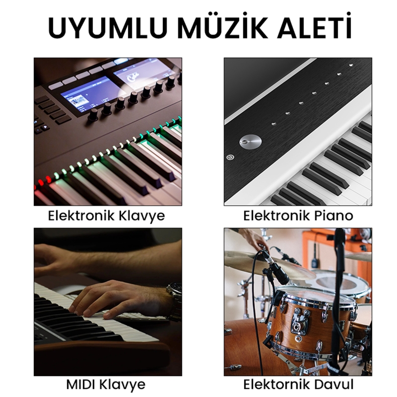 VegGieg Lightning to MIDI USB-B iPhone iPad Uyumlu Müzik Enstrüman Kablosu - 6