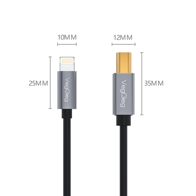 VegGieg Lightning to MIDI USB-B iPhone iPad Uyumlu Müzik Enstrüman Kablosu - 7