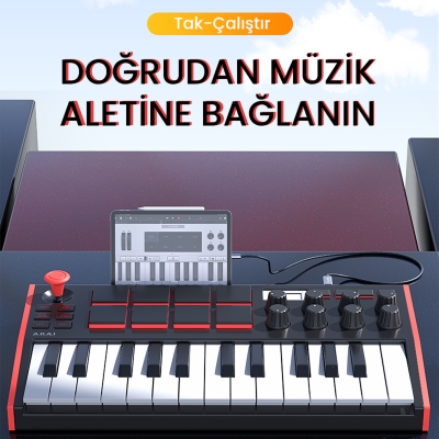 VegGieg Lightning to MIDI USB-B iPhone iPad Uyumlu Müzik Enstrüman Kablosu - 5