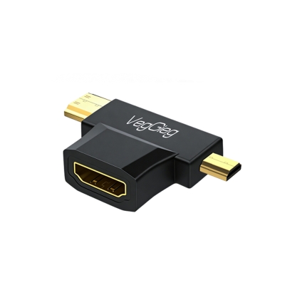 VegGieg Mini HDMI / Micro HDMI Erkek to HDMI Dişi Dönüştürücü Adaptör - 1
