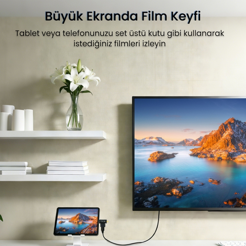 VegGieg Mini HDMI / Micro HDMI Erkek to HDMI Dişi Dönüştürücü Adaptör - 4