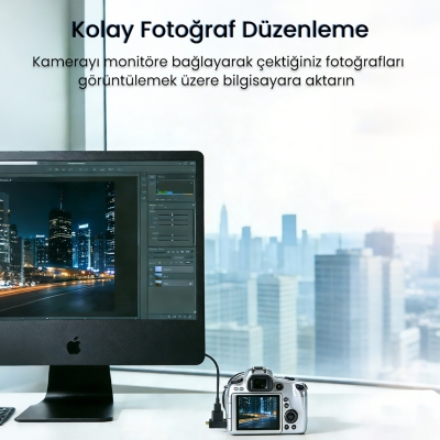 VegGieg Mini HDMI / Micro HDMI Erkek to HDMI Dişi Dönüştürücü Adaptör - 3