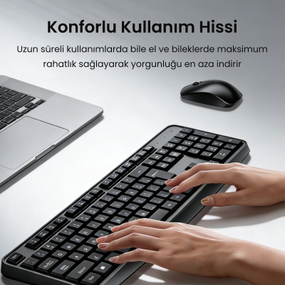 VegGieg MK700 2.4GHz Kablosuz Multimedia Türkçe Q Klavye Mouse Seti - 2