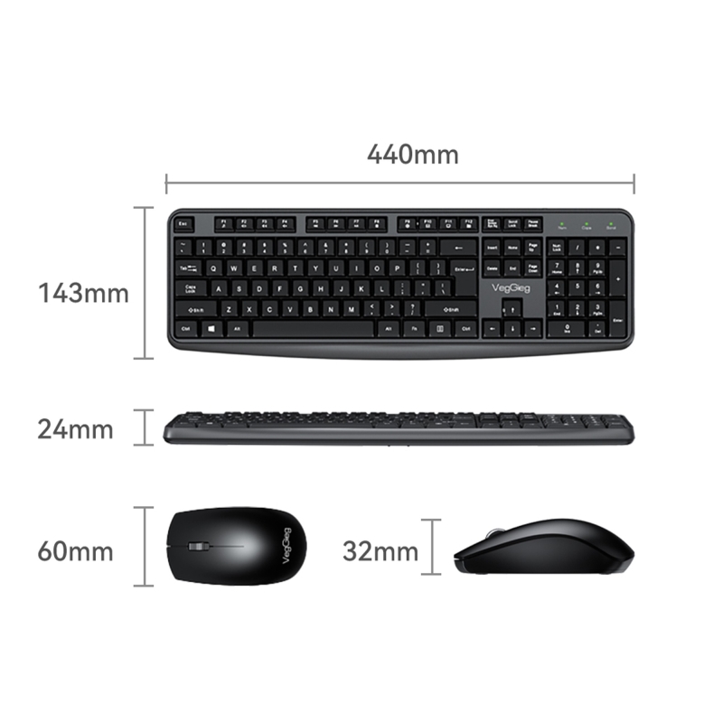 VegGieg MK700 2.4GHz Kablosuz Multimedia Türkçe Q Klavye Mouse Seti - 7