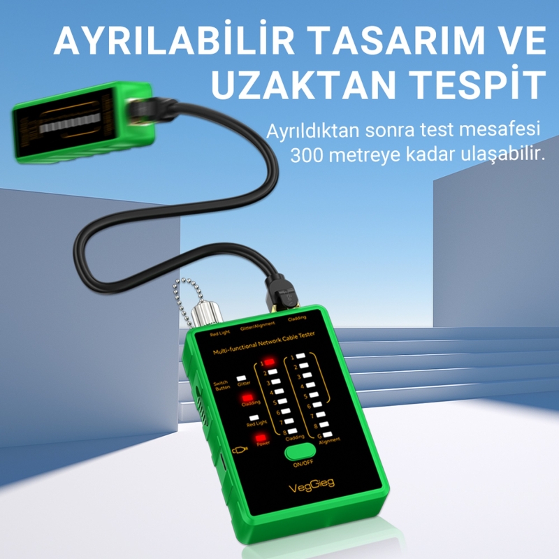 VegGieg Multi Fonksiyonel Fiber Optik RJ45 Network Ethernet Ağ Kablo Test Cihazı - 4