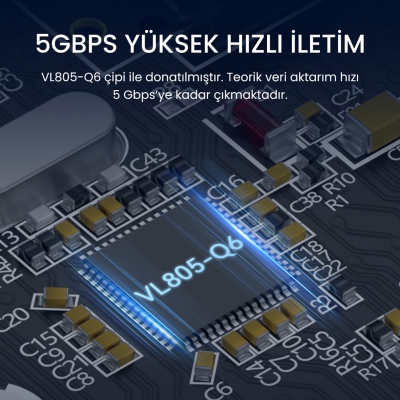VegGieg PCI-E Express 4 Portlu USB 3.0 Hub Çoklayıcı Kart - 3