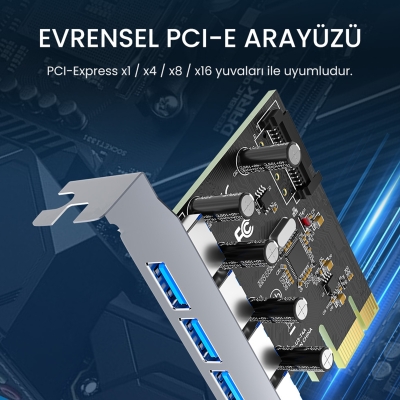 VegGieg PCI Express to 2 Port 9 Pin RS-232 Seri Com DB9 Genişletme Kartı - 5