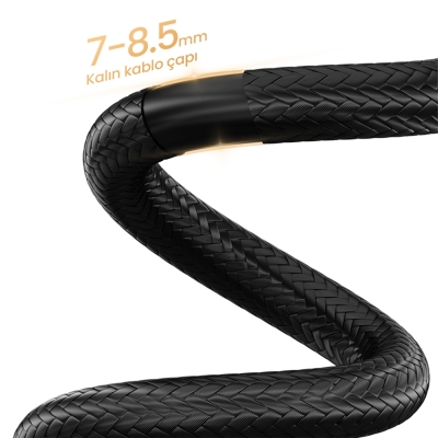 VegGieg Premium 8K 60Hz 4K 120Hz HDCP ARC HDR Örgülü HDMI 2.1 Kablo 1.5 Metre - 6