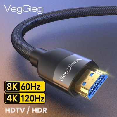 VegGieg Premium 4K 60Hz HDCP ARC HDR Örgülü HDMI 2.1 Kablo 20 Metre - 2