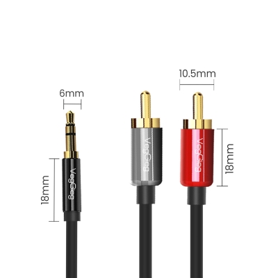 VegGieg 3.5mm AUX to 2 RCA Ses Kablosu 3 Metre - 3
