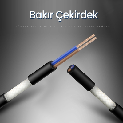 VegGieg 3.5mm AUX to 2 RCA Ses Kablosu 3 Metre - 6