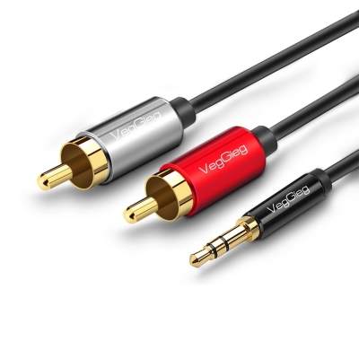 VegGieg 3.5mm AUX to 2 RCA Ses Kablosu 3 Metre - VegGieg