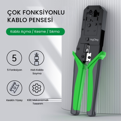 VegGieg RJ45 Ethernet RJ11 Telefon Soket Jack Sıkma Pensesi - 2