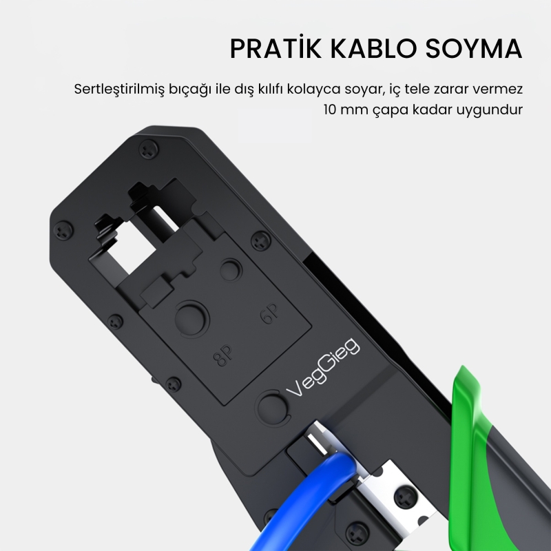 VegGieg RJ45 Ethernet RJ11 Telefon Soket Jack Sıkma Pensesi - 3