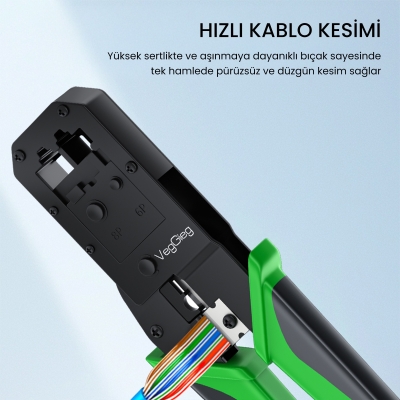 VegGieg RJ45 Ethernet RJ11 Telefon Soket Jack Sıkma Pensesi - 4