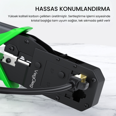 VegGieg RJ45 Ethernet RJ11 Telefon Soket Jack Sıkma Pensesi - 5
