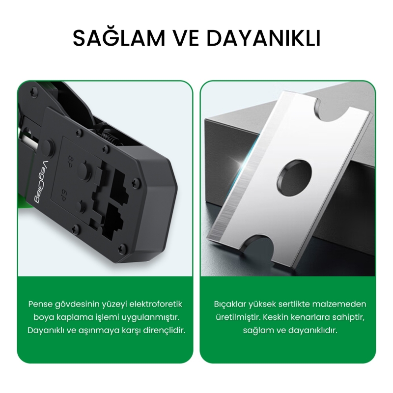 VegGieg RJ45 Ethernet RJ11 Telefon Soket Jack Sıkma Pensesi - 7