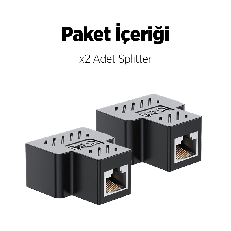 VegGieg RJ45 1 to 2 Ethernet Splitter Çoğaltıcı Adaptör (2'li Paket) - 7
