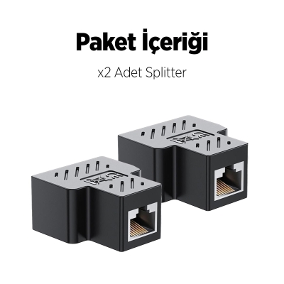 VegGieg RJ45 1 to 2 Ethernet Splitter Çoğaltıcı Adaptör (2'li Paket) - 7