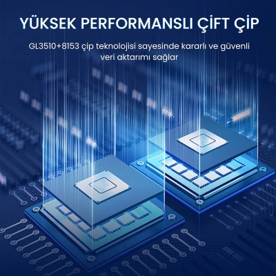 VegGieg USB ve Type-C Gigabit Ethernet Adaptörü 3 Port USB 3.0 Çoklayıcı Hub - 3