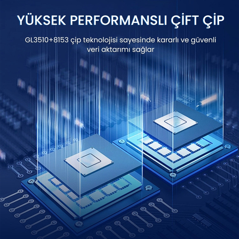 VegGieg USB ve Type-C Gigabit Ethernet Adaptörü 3 Port USB 3.0 Çoklayıcı Hub - 3