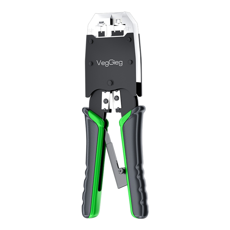 VegGieg RJ45 RJ11 RJ12 Jack Çakma Pensesi 6P/8P Ağ ve Telefon Kablosu Jak Kesme Soyma Sıkma Aleti - 1