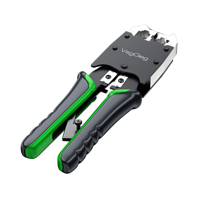 VegGieg RJ45 RJ11 RJ12 Jack Çakma Pensesi 6P/8P Ağ ve Telefon Kablosu Jak Kesme Soyma Sıkma Aleti - 3