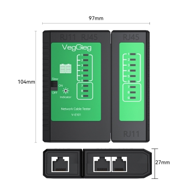 VegGieg RJ45 RJ11 Uyumlu CAT6 CAT7 CAT8 Poe Destekli Network Ethernet Kablo Test Cihazı - 8