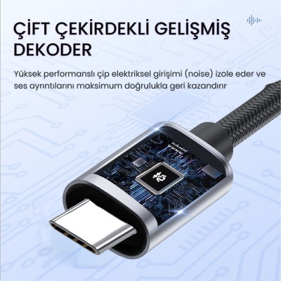 VegGieg Type-C to 3.5mm Kulaklık Dönüştürücü Çevirici Adaptör - 5