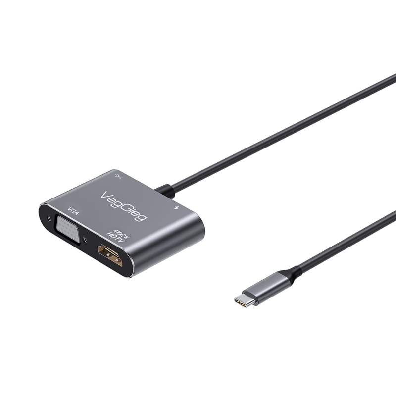 VegGieg Type-C 4K HDMI 1080P VGA USB 3.0 PD Dönüştürücü Çevirici Hub - 1