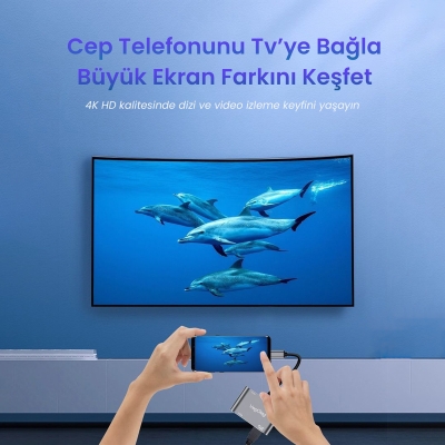 VegGieg Type-C 4K HDMI 1080P VGA USB 3.0 PD Dönüştürücü Çevirici Hub - 6