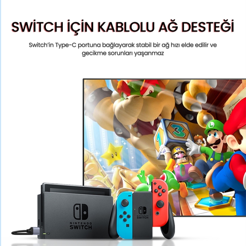 VegGieg Type-C 1000Mbps Gigabit Ethernet Adaptörü PC Mac Konsol Tv Box Uyumlu - 5