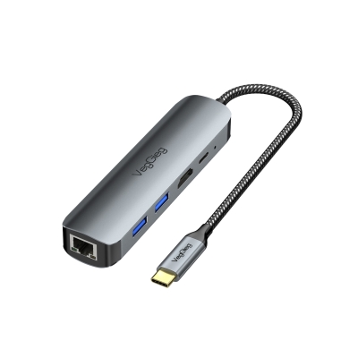 VegGieg Type-C PD 100W 5 Portlu 4K 60Hz HDMI Gigabit Ethernet USB 3.0 Çoklayıcı Hub - VegGieg