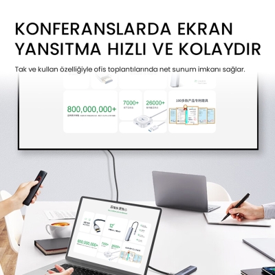 VegGieg Type-C PD100W 5 Portlu 4K 30Hz HDMI 100Mbps Ethernet USB 2.0 + USB 3.0 Çoklayıcı Hub - 7