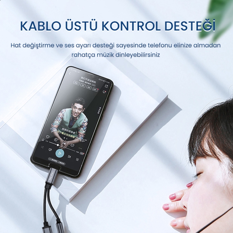 VegGieg Type-C to 3.5mm Kulaklık ve Type-C Şarj Dönüştürücü Adaptör - 5