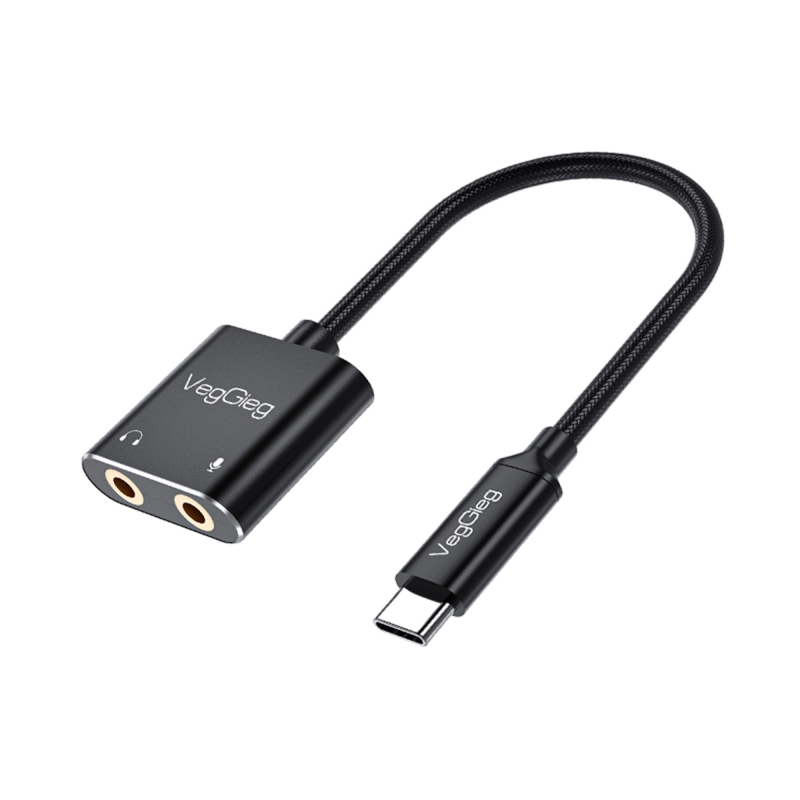 VegGieg Type-C Ses Kartı 3.5mm Kulaklık ve Mikrofon Girişli - 1