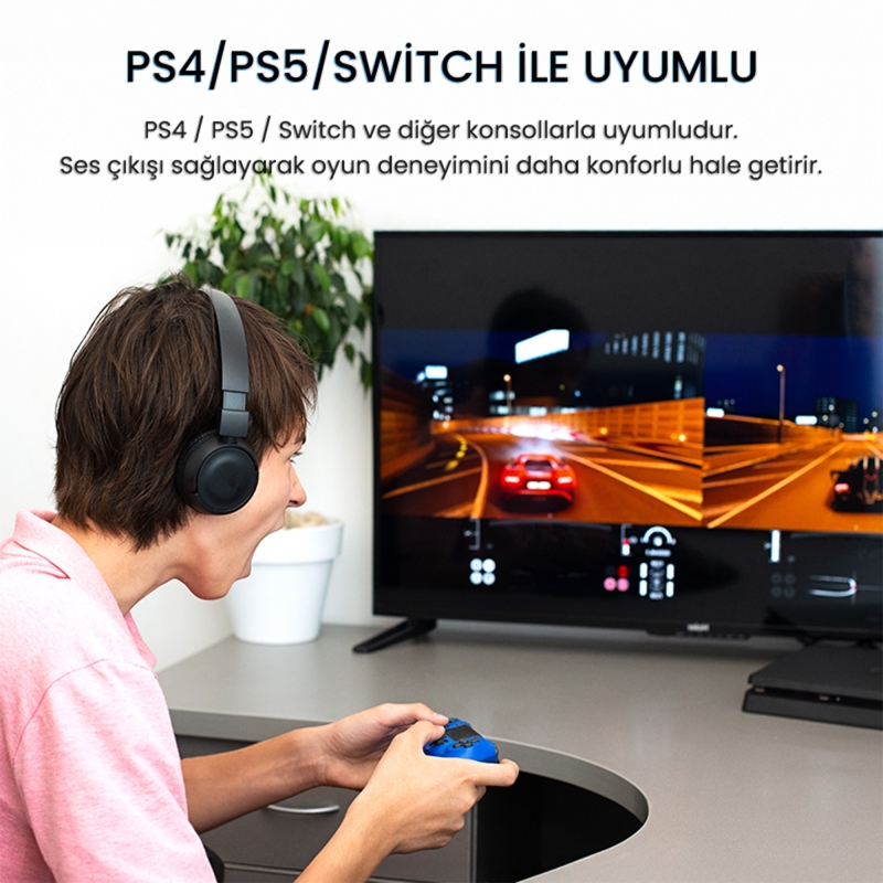 VegGieg Type-C Ses Kartı 3.5mm Kulaklık ve Mikrofon Girişli - 4