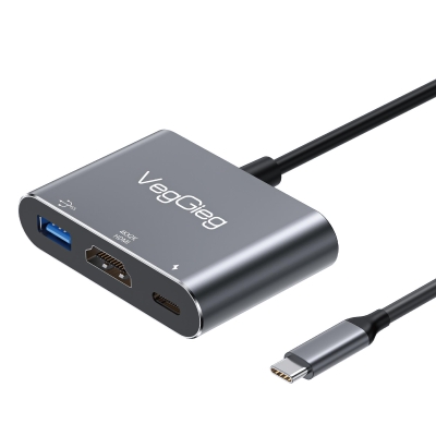 VegGieg Type-C to 4K HDMI Type-C PD100W USB-A 3.0 Hub Dönüştürücü Adaptör - VegGieg
