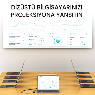 VegGieg Type-C to VGA 1080P 60Hz Çevirici Dönüştürücü Kablo Adaptör - 7