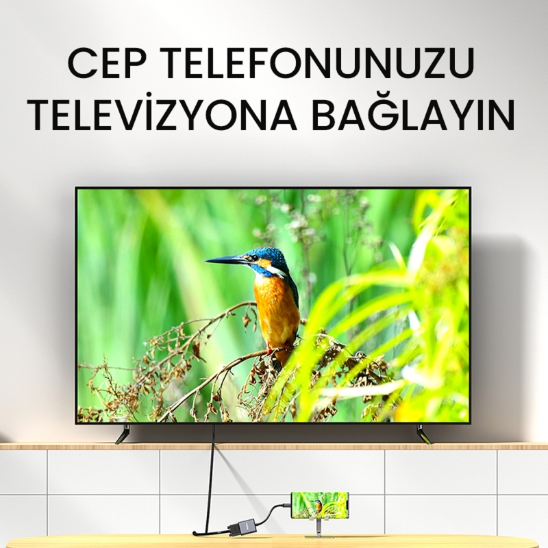 VegGieg Type-C to VGA 1080P 60Hz Çevirici Dönüştürücü Kablo Adaptör - 5