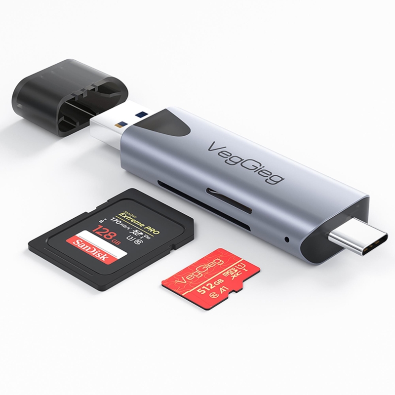 VegGieg Type-C ve USB 3.0 SD-MicroSD TF Kart Okuyucu - 4